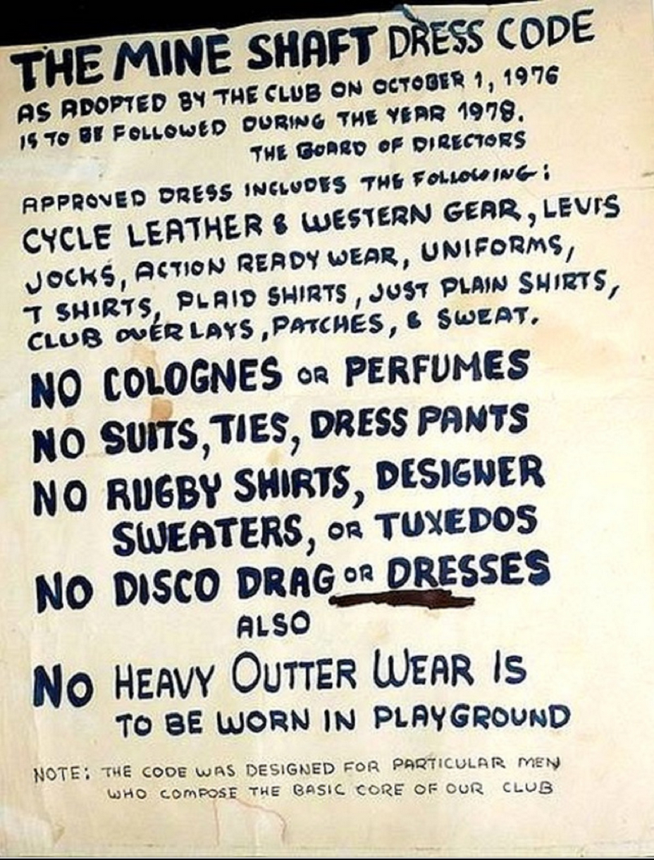 Mineshaft Dress Code