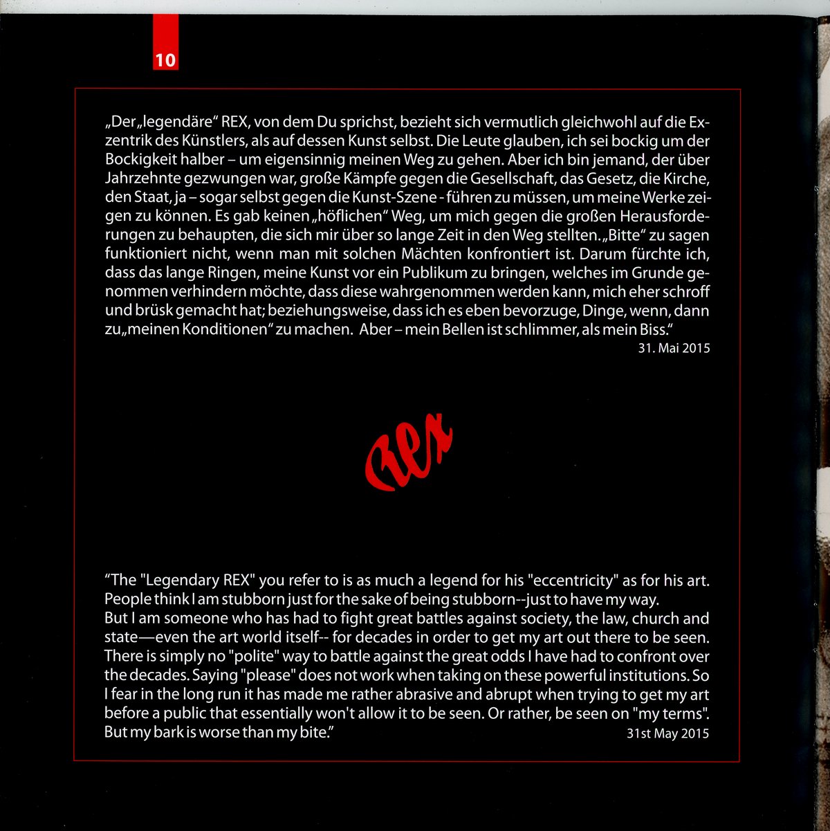 Text page (German/English)